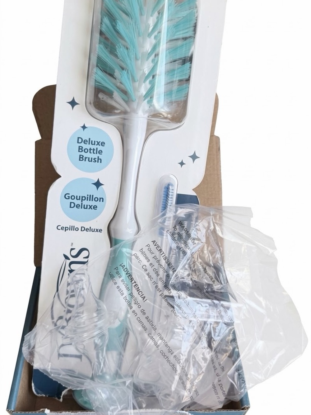 NB Baby Bottle Nipples (6) with Baby Bottle Brush Cleaners
